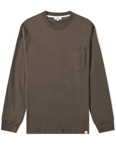 Norse Projects Long Sleeve Johannes Standard Pocket T-Shirt - Brown