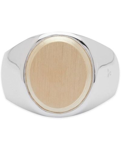 Tom Wood Oval Gold Top Ring M - Natural