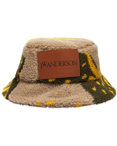 JW Anderson Asymmetric Fleece Bucket Hat - Multicolour