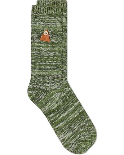 Folk Textured Socks - Green