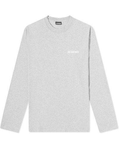 Jacquemus Long Sleeve Classic Logo T-Shirt - Gray