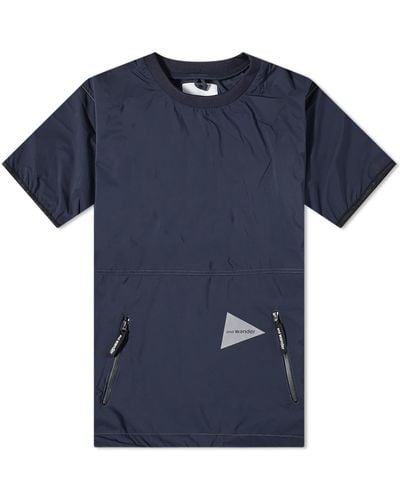 and wander Pertex Wind T-shirt - Blue