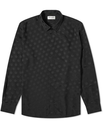 Saint Laurent Large Polka Dot Shirt - Black