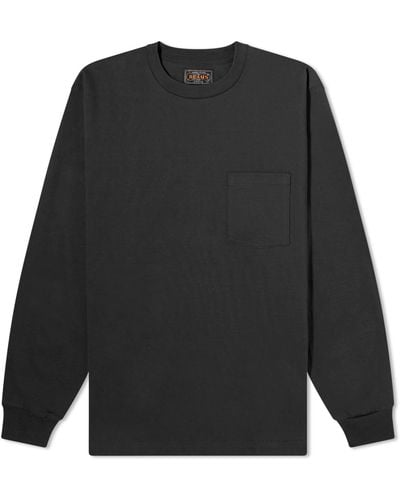 Beams Plus Long Sleeve Pocket T-Shirt - Black