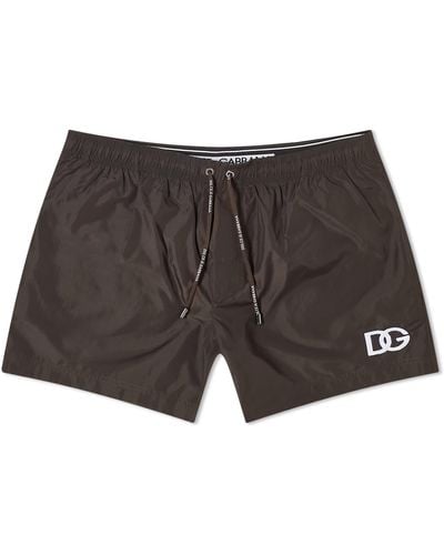 Dolce & Gabbana Monogram Logo Swim Shorts - Grey