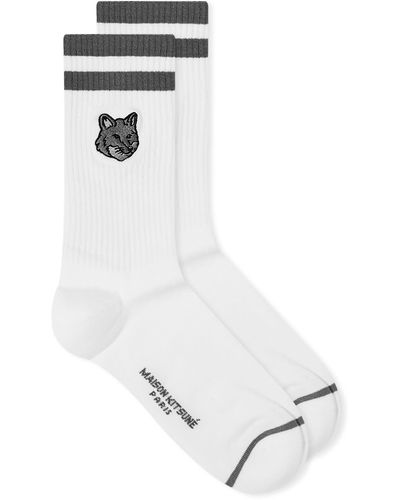 Maison Kitsuné Bold Fox Head Socks - White