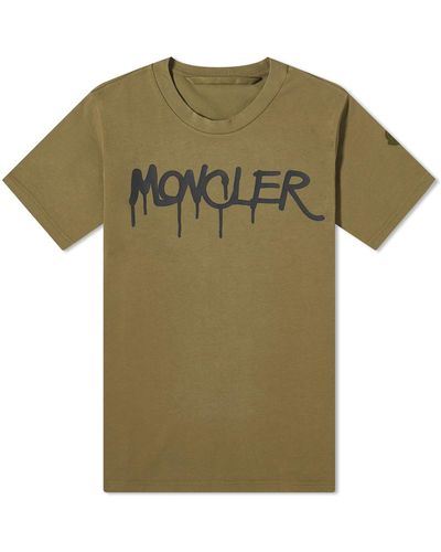 Moncler Graffiti Logo T-Shirt - Green