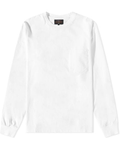Beams Plus Long Sleeve Pocket T-Shirt - White