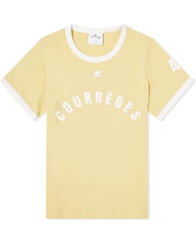 Courreges Contrast Printed T-Shirt - Yellow