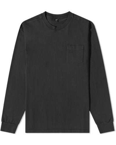 PATTA Basic Washed Pocket Long Sleeve T-Shirt - Black