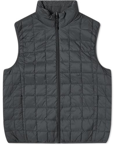 Taion Reversible Boa Fleece Down Vest - Grey