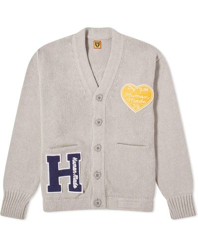 Human Made Knitted University Cardigan - Grey