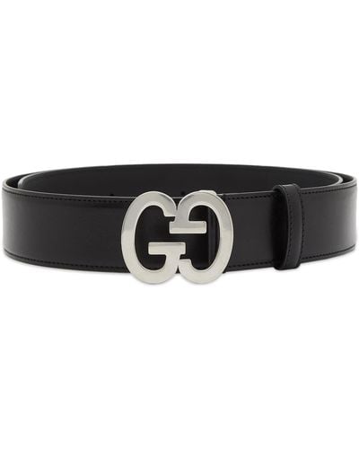 Gucci Gg Buckle Tonal Belt - Black