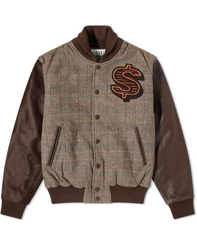 BBCICECREAM Leather Sleeve Varsity Jacket - Brown