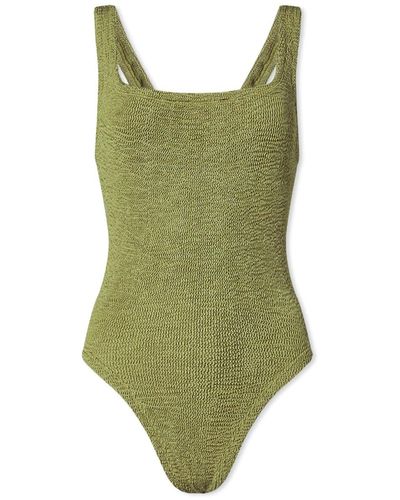 Hunza G Square Neck Swimsuit - Green