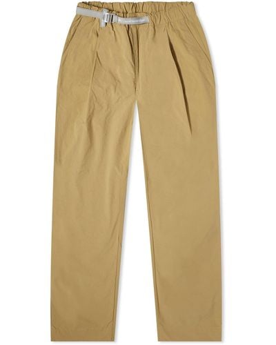 and wander Nylon Chino Tuck Tapered Trousers - Natural