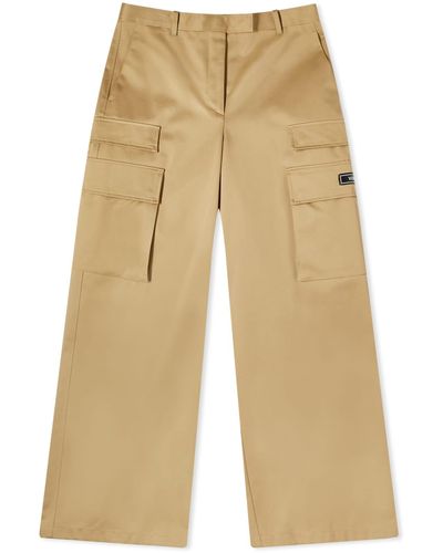 Versace Wide Leg Cargo Trousers - Natural