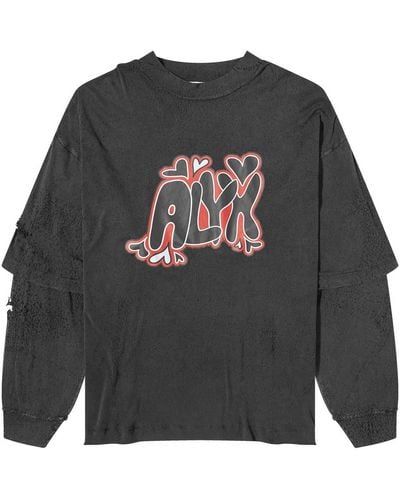 1017 ALYX 9SM Oversized Needle Punch Graphic T-Shirt - Gray