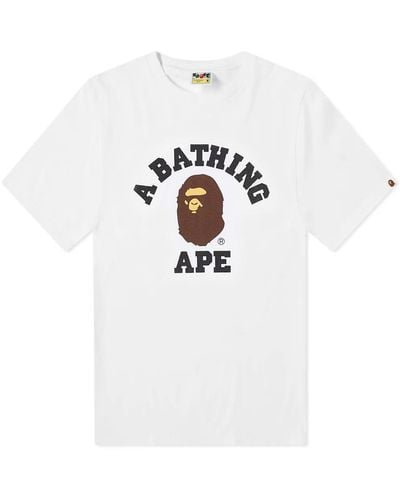 A Bathing Ape Pigment University T-Shirt - White