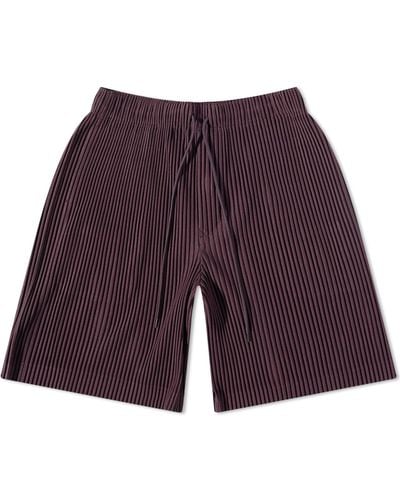 Homme Plissé Issey Miyake Pleated Drawstring Shorts - Purple