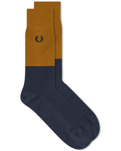 Fred Perry Waffle Knit Sock - Blue
