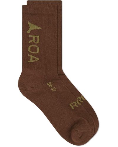 Roa Logo Socks - Brown