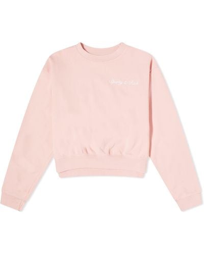 Sporty & Rich Syracuse Cropped Crew Sweat - Pink