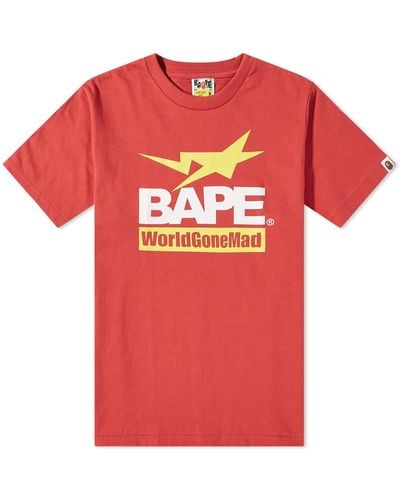 A Bathing Ape Archive World Gone Mad T-Shirt - Pink