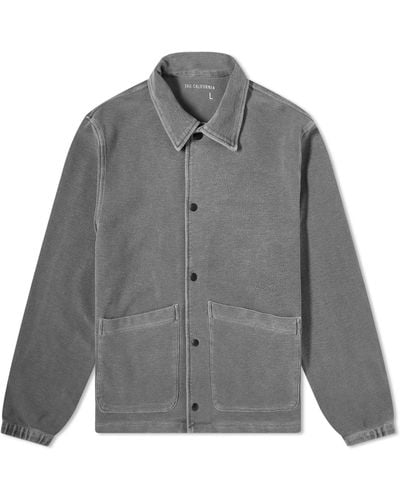 Save Khaki Twill Terry Snap Front Jacket - Grey