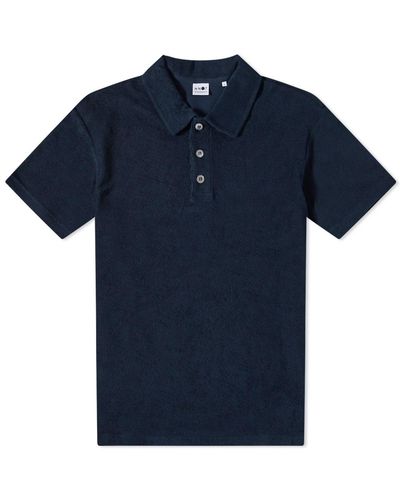 NN07 Joey Towelling Polo Shirt - Blue