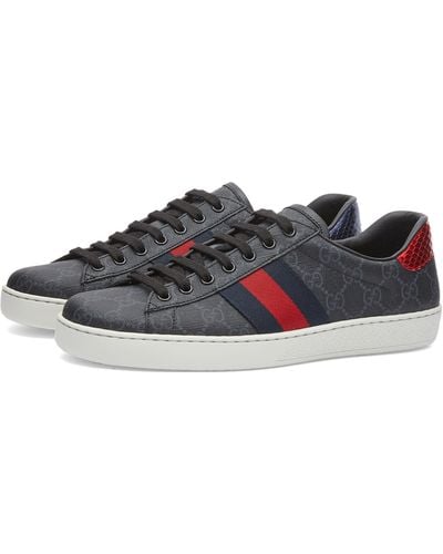 Gucci New Ace gg-pattern Canvas Low-top Sneakers - Black