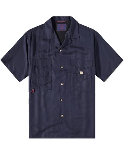 Portuguese Flannel Outdoors Multi-Pocket Vacation Shirt - Blue