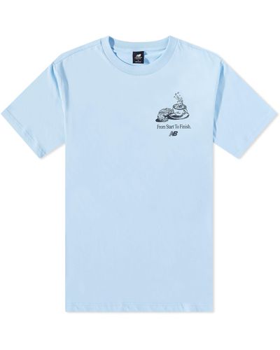 New Balance Café Coffee T-Shirt Haze - Blue