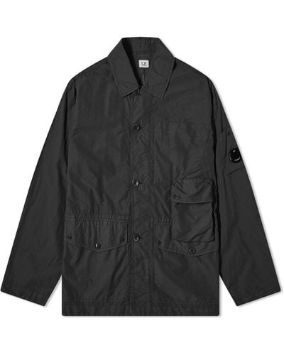 C.P. Company Flatt Nylon Chore Jacket - Black
