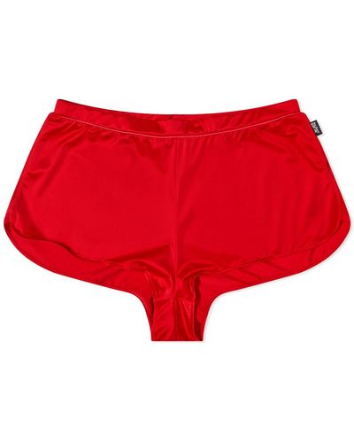 Les Girls, Les Boys Stretch Satin Shorts - Red