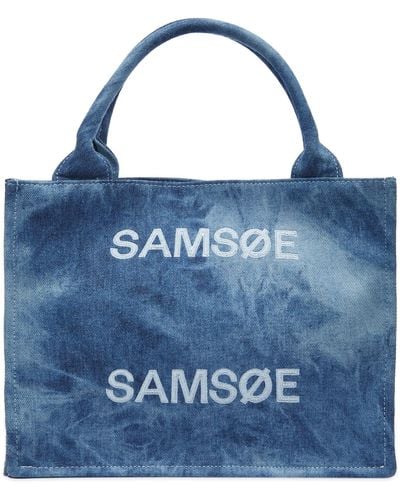 Samsøe & Samsøe Denim Logo Bag - Blue