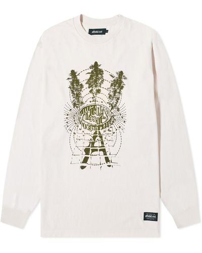 Afield Out Long Sleeve Stone T-Shirt - White