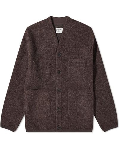 Universal Works Wool Fleece Cardigan - Brown
