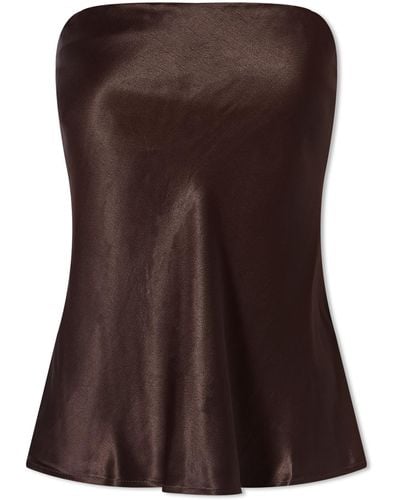 DONNI. Satiny Tube Top - Brown