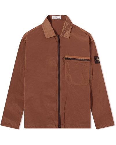 Stone Island Nylon Metal Shirt Jacket - Brown
