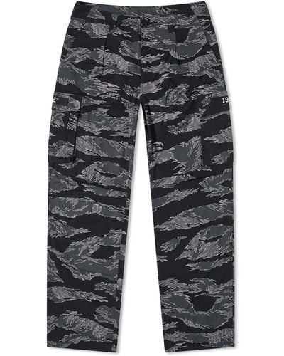 A Bathing Ape Tiger Camo Relaxed Fit Military Trousers - Grey