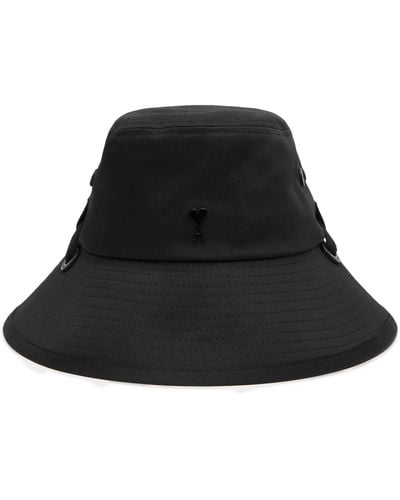 Ami Paris Tonal Heart Bucket Hat - Black