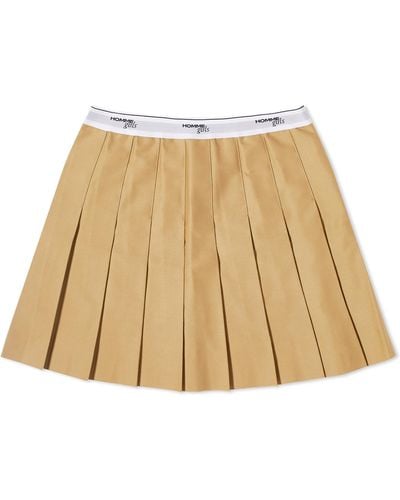 HOMMEGIRLS Pleated Mini Skirt - Natural