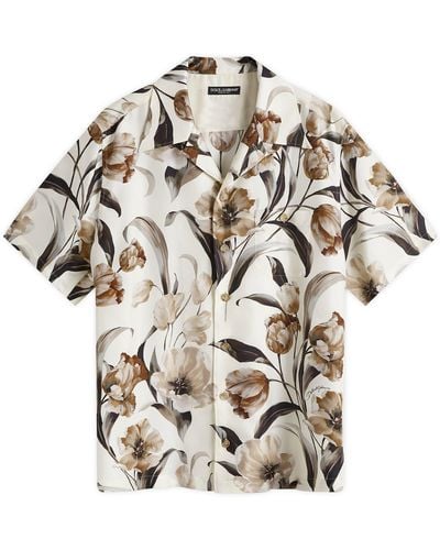 Dolce & Gabbana Flower Print Silk Vacation Shirt - Multicolour