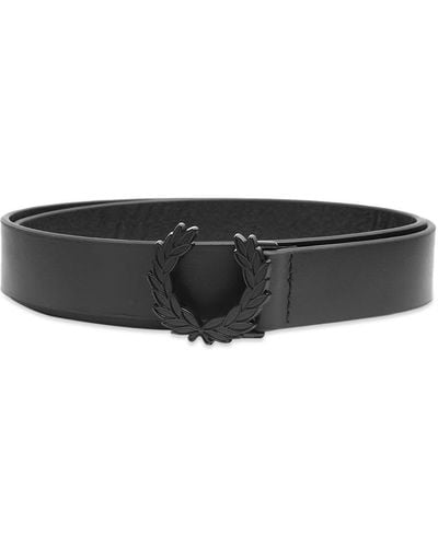 Fred Perry Wreath Leather Belt - Black