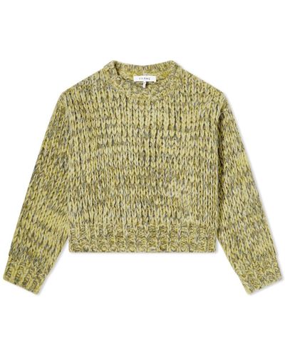 FRAME Cropped Marl Sweater - Green