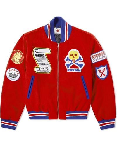 ICECREAM Supplies Varsity Jacket - Red