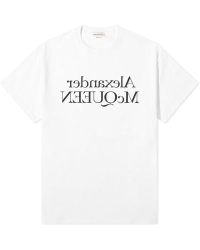 Alexander McQueen Reflected Foil Logo T-Shirt - White