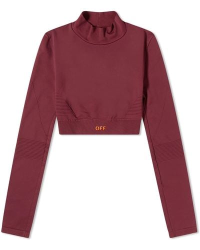 Off-White c/o Virgil Abloh Off- Stamp Logo Sports Long Sleeve Top - Red