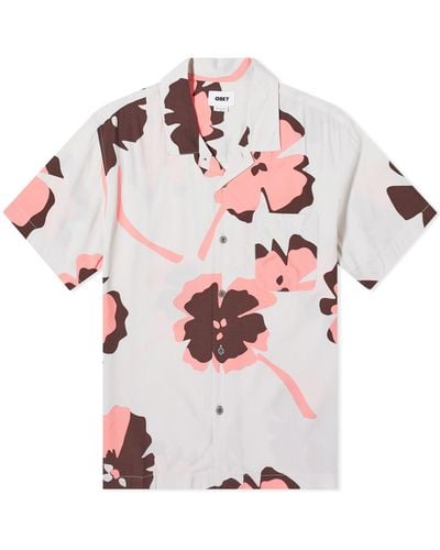 Obey Paper Cuts Vacation Shirt - Pink